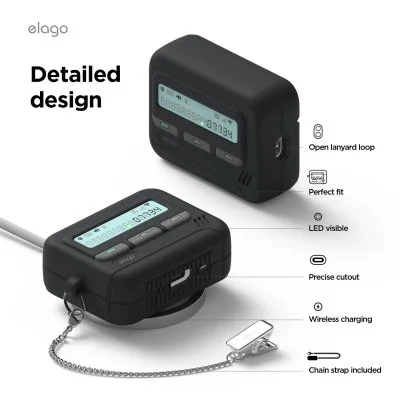 Elago Airpods Pro 3 Case - Pager Design With Keychain - Black